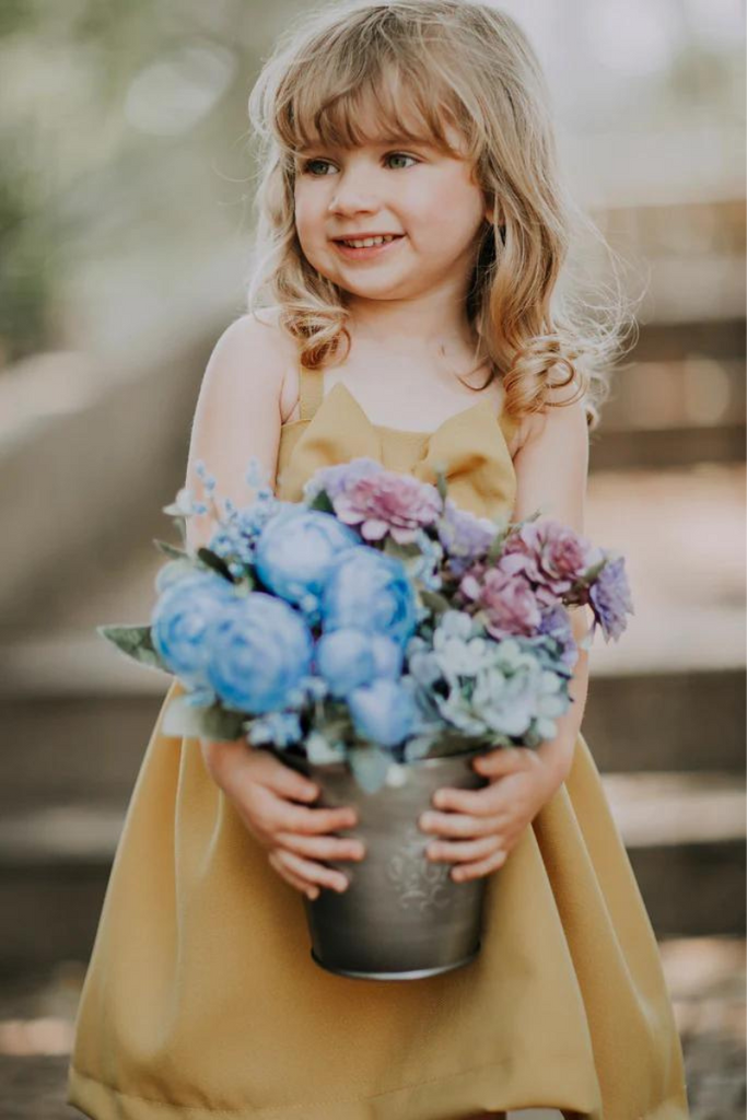 White and baby sales blue flower girl dresses